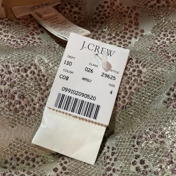 J. Crew Silk Blend Gold Metallic Shimmering Top NWT Size 4 - Picture 11 of 11